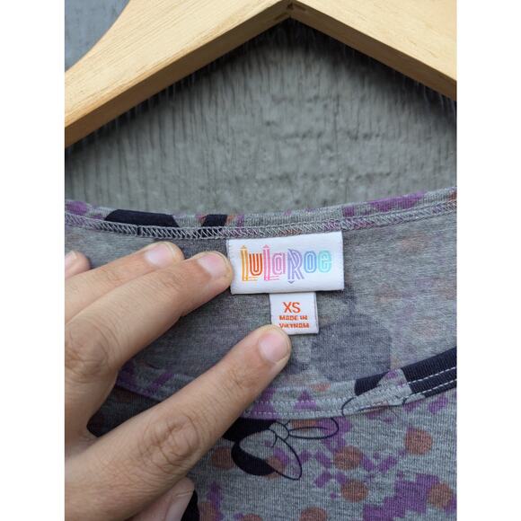 LulaRoe Irma Disney Minnie Mouse Print Tunic Oversized Grey Gray Aztec XS - Picture 2 of 4